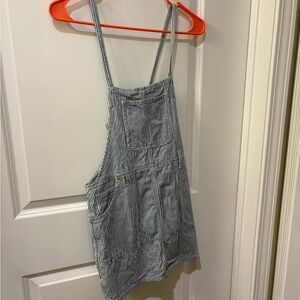 Forever 21 Blue and White Striped Overalls